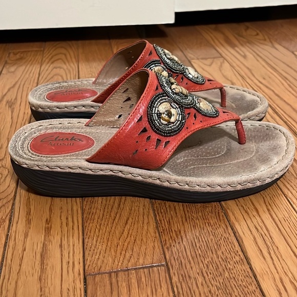 Clarks Beaded Sandals Size 8m - Picture 6 of 8